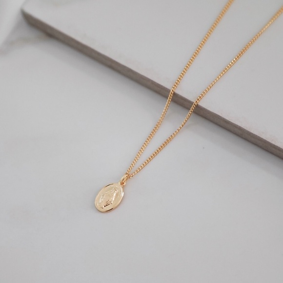 Petite Virgin Mary Necklace | 18K Gold Filled - Picture 3 of 8